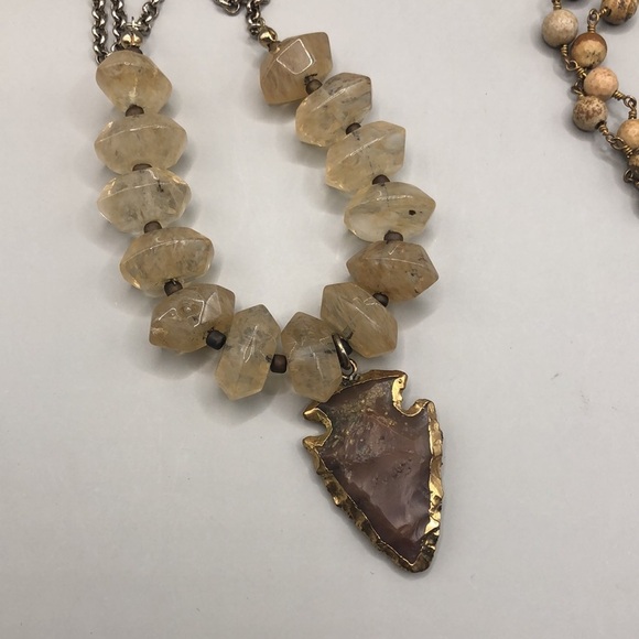 Curated bundle 2 festival boho dress up layered look necklaces statement artisan - Picture 7 of 8